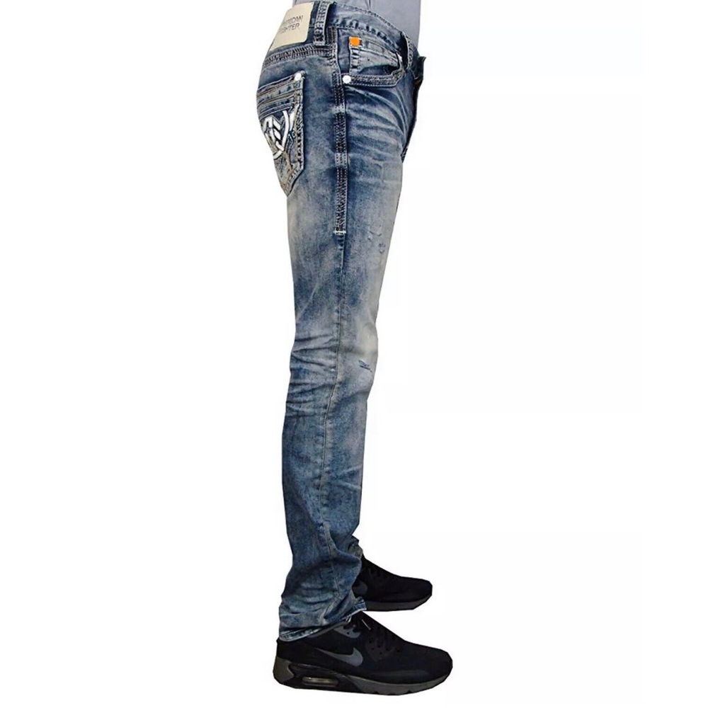 AMERICAN FIGHTER Men Denim Jeans LEGEND BATTLE FRA - Picture 5 of 9